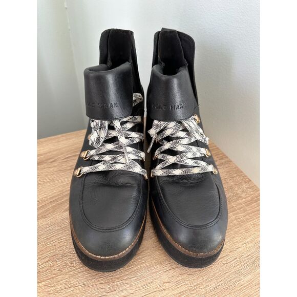 Cole Haan Women's Black Zero Grand Explore Waterproof Wedge Hiker Boots 10.5 - Picture 7 of 13